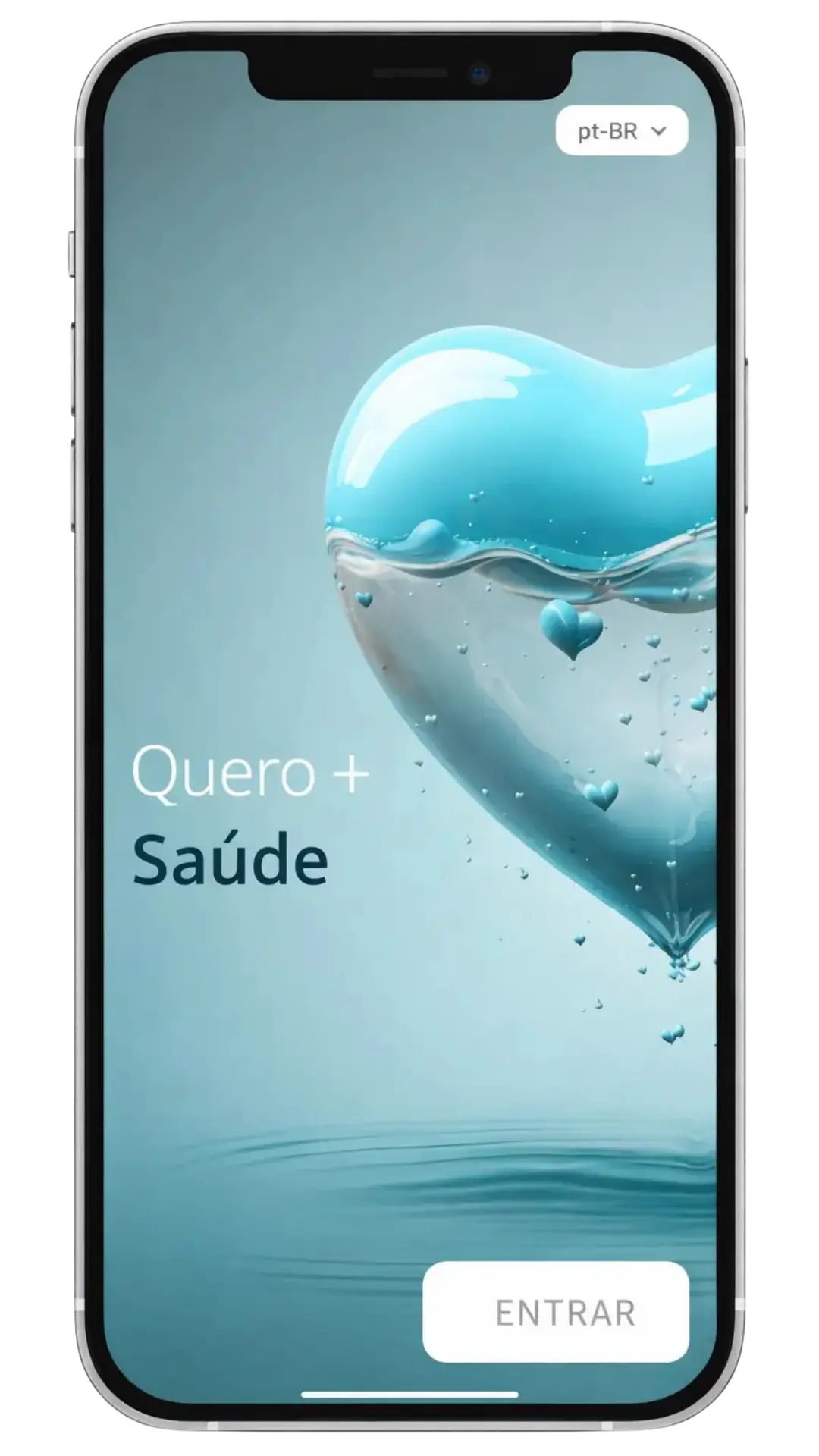Tela inicial do app Bio-Trainer para VFC e HRV exibida em smartphone